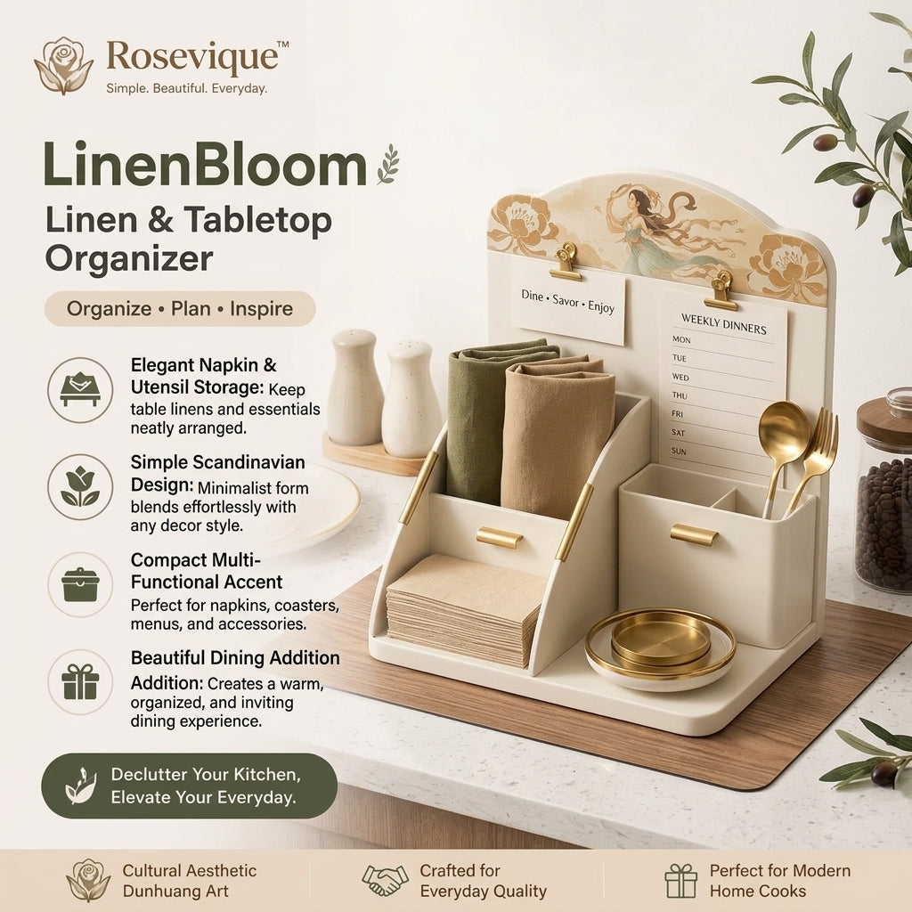 Rosevique™ LinenBloom Kitchen Napkin & Tabletop Organizer