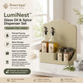 Rosevique™ LumiNest Glass Oil & Spice Dispenser Set