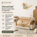 Rosevique™ VelvetOak Kitchen Bread Box & Countertop Organizer