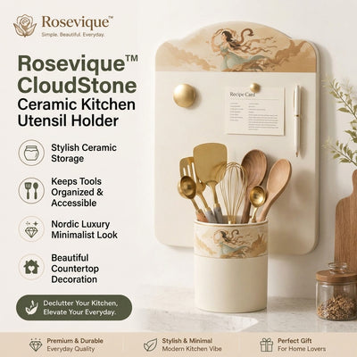 Rosevique™ CloudStone Ceramic Kitchen Utensil Holder