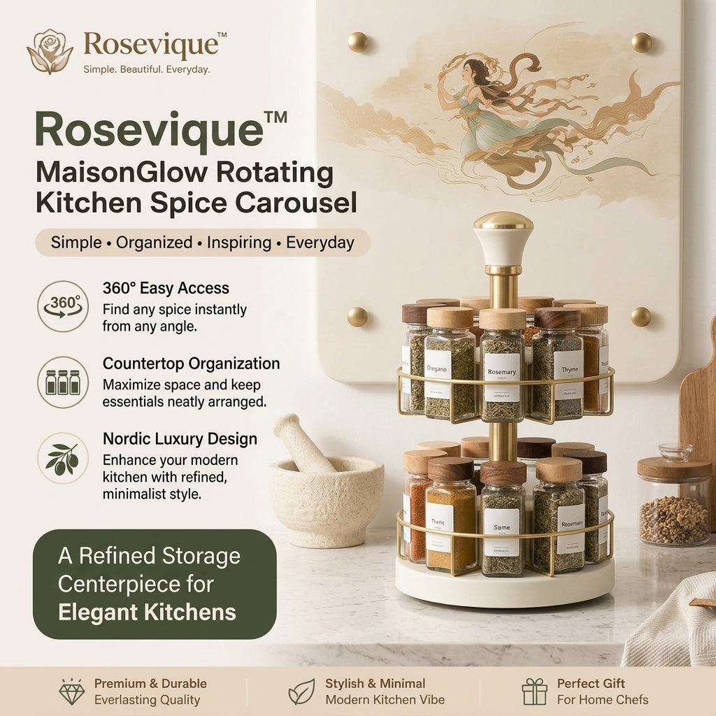Rosevique™ MaisonGlow Rotating Kitchen Spice Carousel